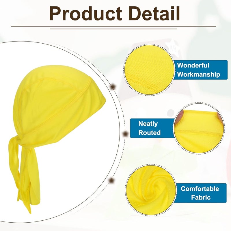 PATIKIL Sweat Wicking Cap - Yellow Skull Cap for Men, Breathable Cooling Helmet Liner - Image 3