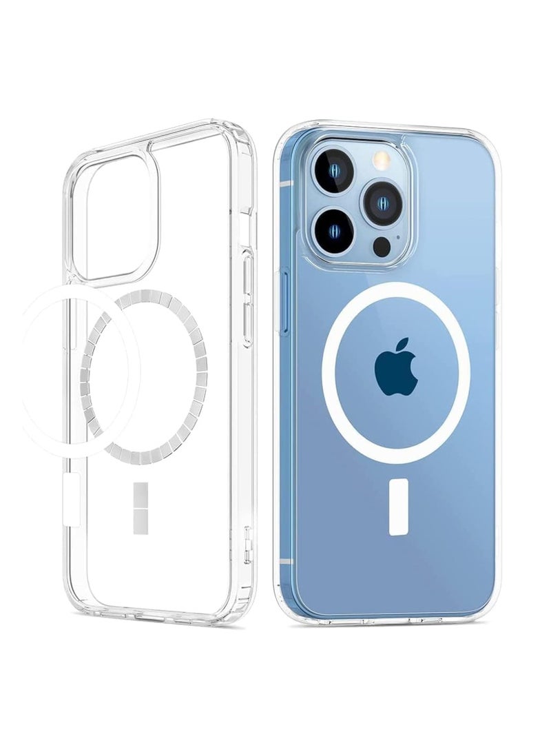 DUSALA IPhone 13 Pro Max Clear Magnetic Cover, MagSafe Compatible, Hybrid Protective, Crystal Clear Back Case, Shockproof Silicone Frame, Slim Transparent Case (iPhone 13 Pro Max) - Image 1