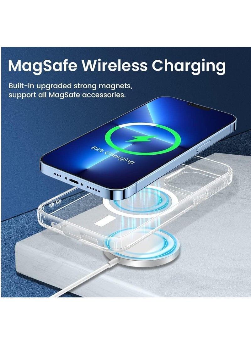 DUSALA IPhone 13 Pro Max Clear Magnetic Cover, MagSafe Compatible, Hybrid Protective, Crystal Clear Back Case, Shockproof Silicone Frame, Slim Transparent Case (iPhone 13 Pro Max) - Image 2