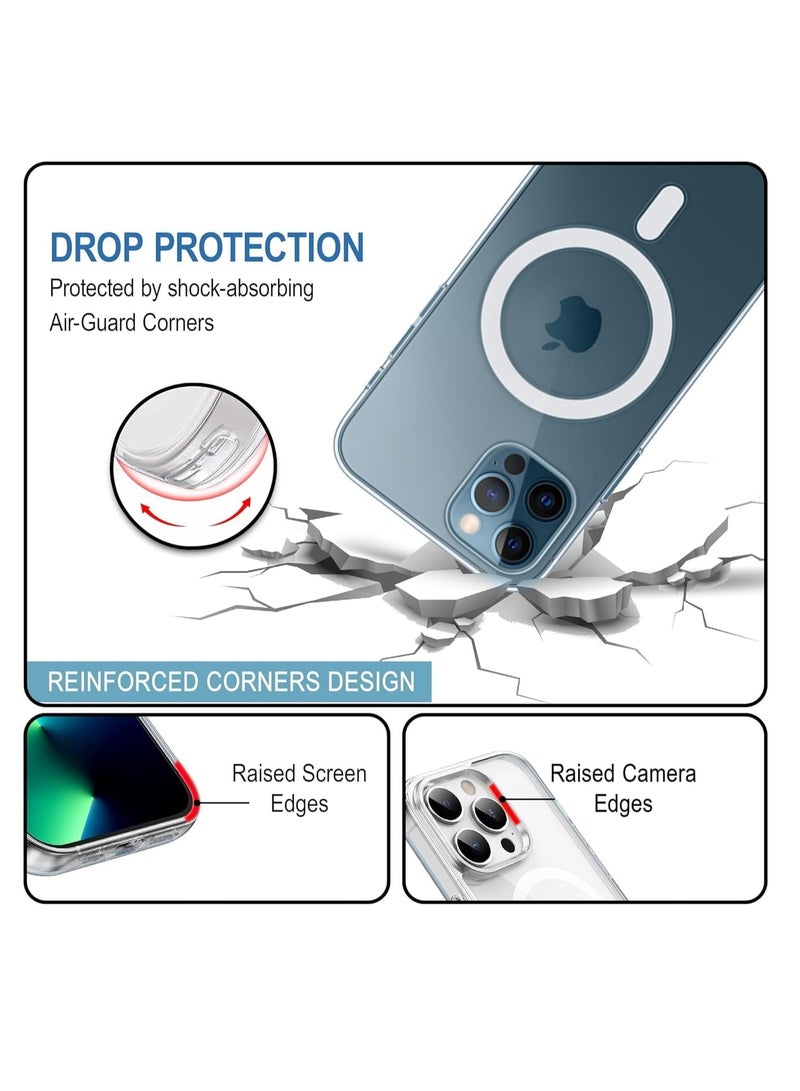 DUSALA IPhone 13 Pro Max Clear Magnetic Cover, MagSafe Compatible, Hybrid Protective, Crystal Clear Back Case, Shockproof Silicone Frame, Slim Transparent Case (iPhone 13 Pro Max) - Image 3