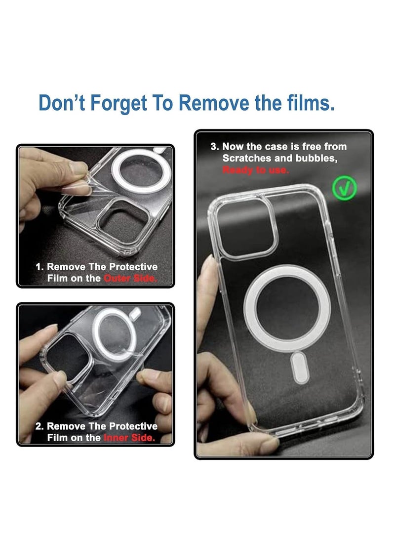 DUSALA IPhone 13 Pro Max Clear Magnetic Cover, MagSafe Compatible, Hybrid Protective, Crystal Clear Back Case, Shockproof Silicone Frame, Slim Transparent Case (iPhone 13 Pro Max) - Image 4