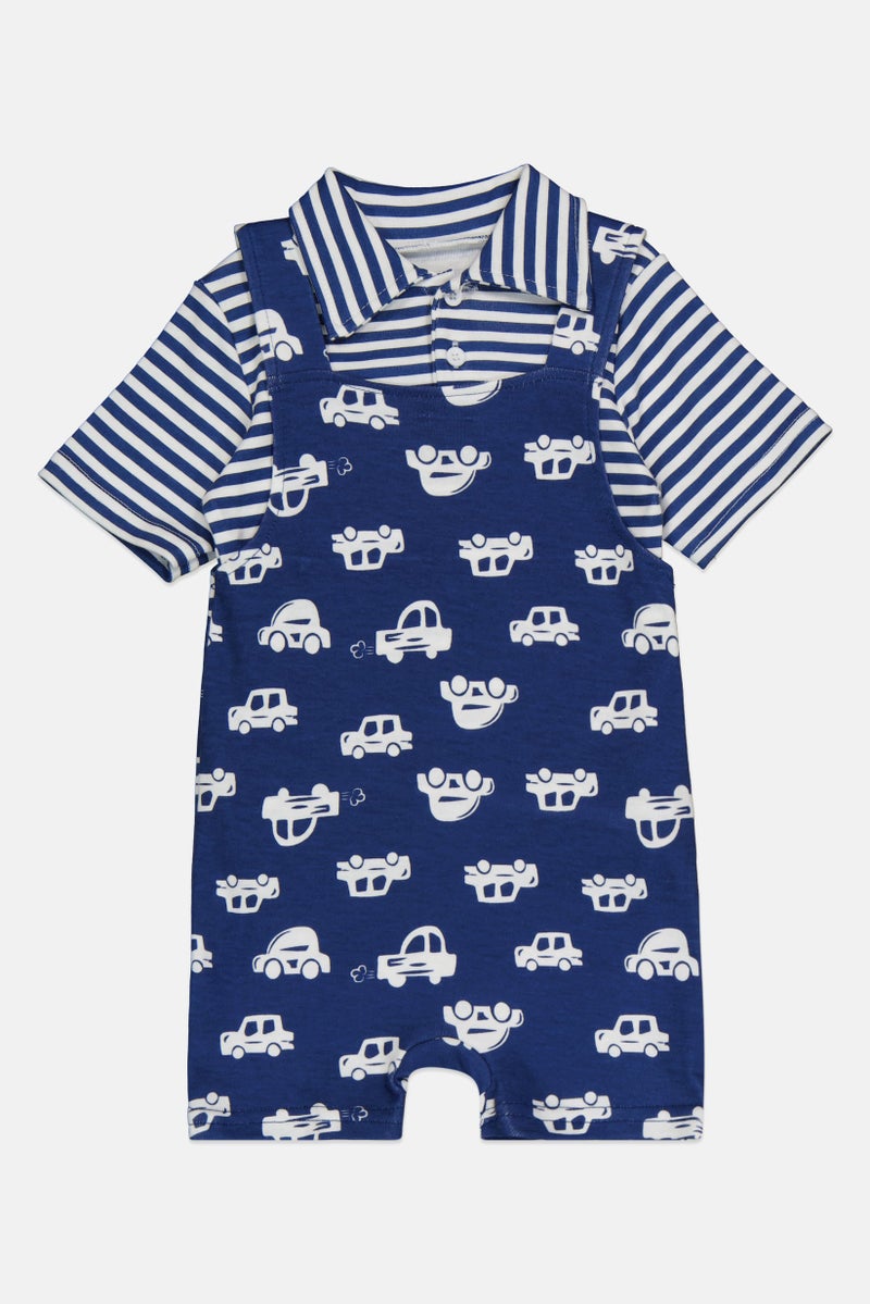 English Laundry Toddlers Boy 2 Pieces Polo And Jumpsuit Set, Multicolor - Image 1