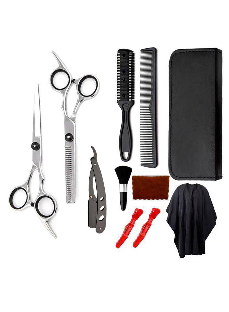 Generic 11Pcs Hair Cutting Scissors Professional Home Haircutting Barber/Salon Thinning Shears Kit with Comb and Case for Men/Women  - Image 1