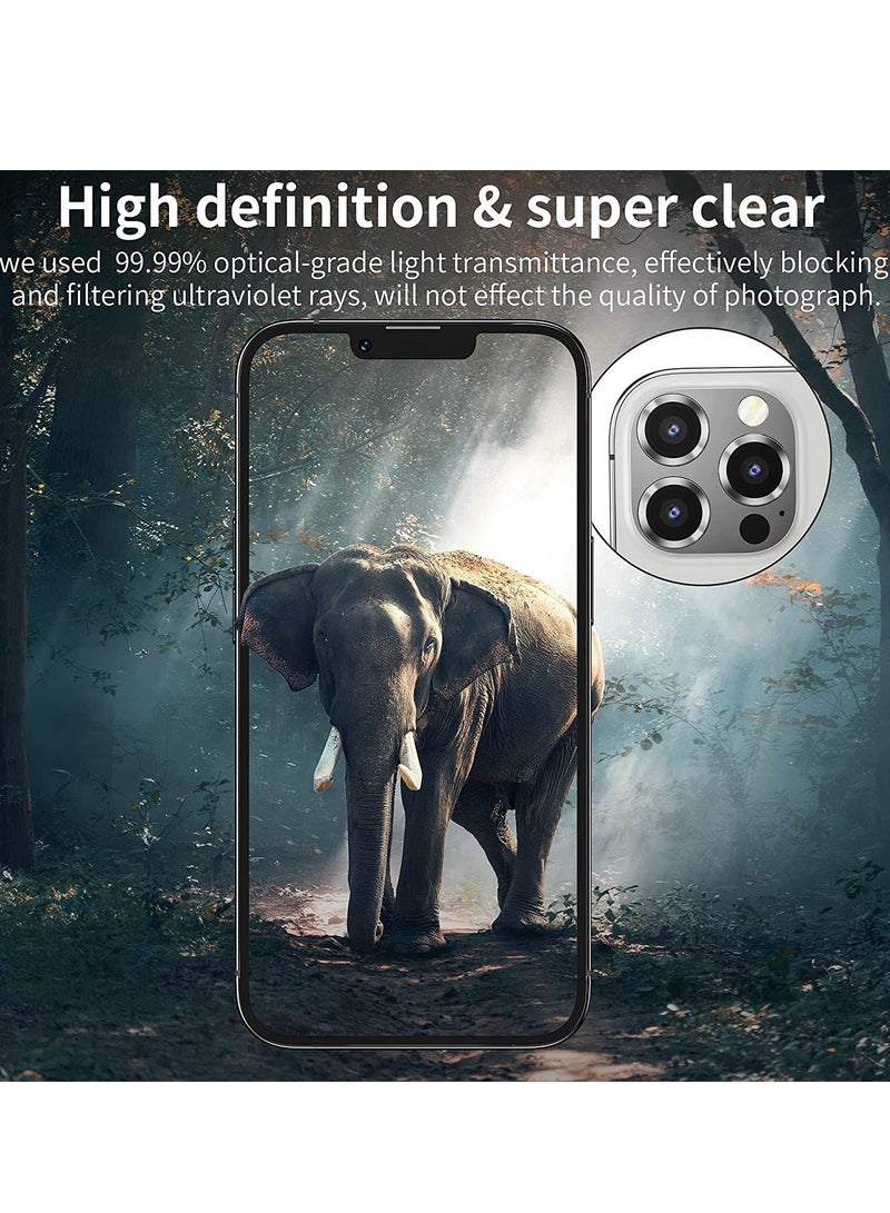 ELTRAZONE iPhone 13 Pro Max (6.7 inch)/ iPhone 13 Pro (6.1 inch) Camera Lens Protector,Anti Scrach HD Tempered Glass Metal Camera Screen Protector Shockproof Cover Film,Silver - Image 5