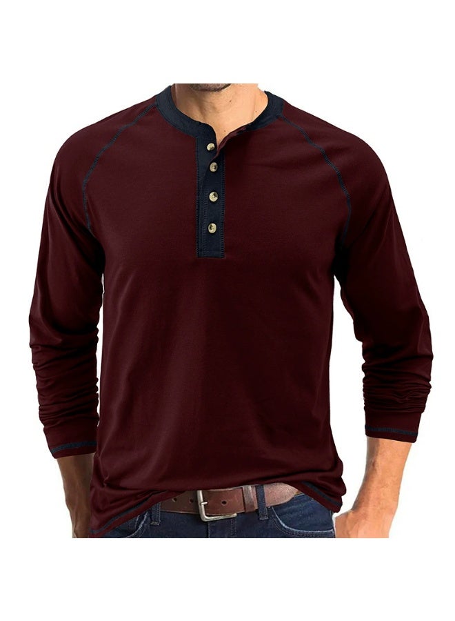 general Men's Henley Shirts Raglan Long Sleeve Casual Slim Fit Lightweight Fashion T-Shirts - Image 1