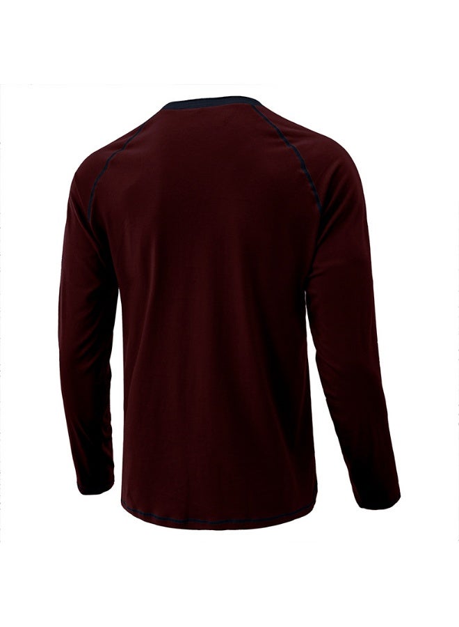 general Men's Henley Shirts Raglan Long Sleeve Casual Slim Fit Lightweight Fashion T-Shirts - Image 2