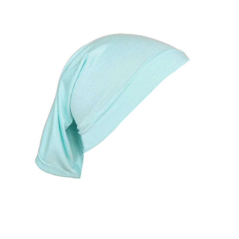 Modal Solid Color Malaysia Beanie Womens Cotton Neck Scarf Cap 3# Mint Green 