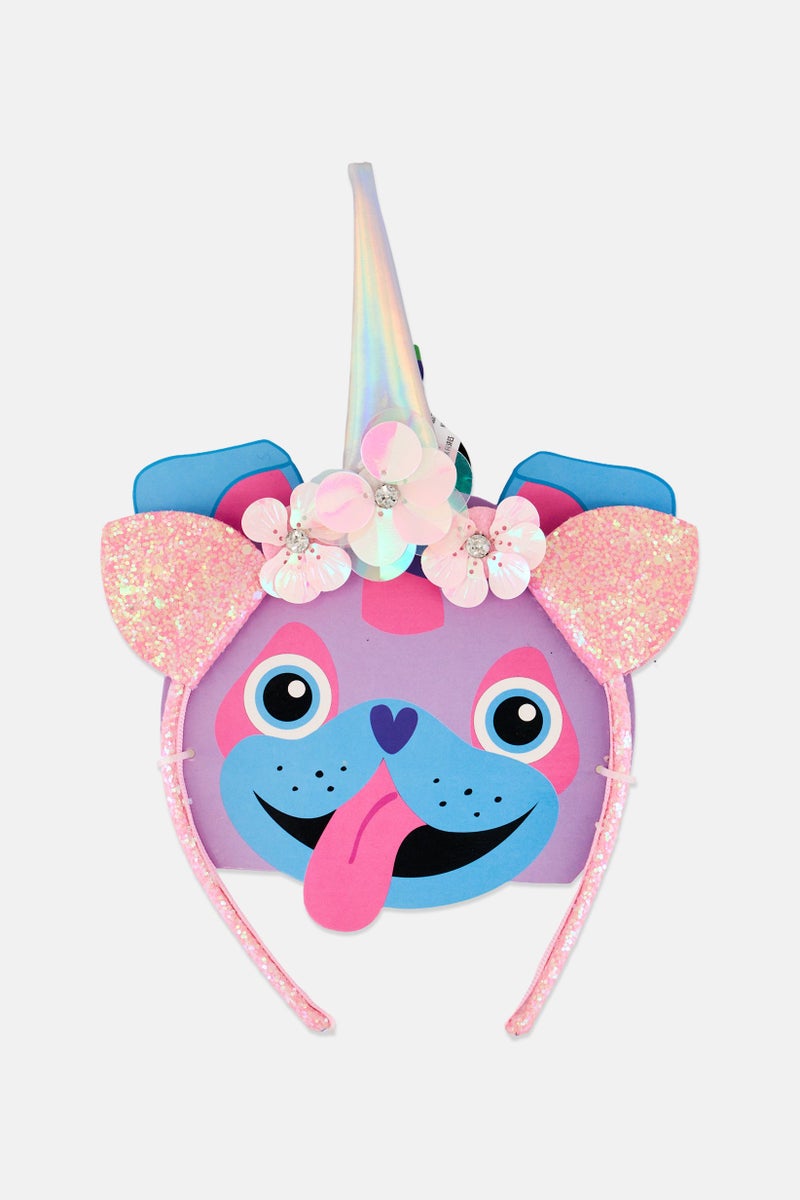 Almar Kids Girl Unicorn Novelty Head Band, Pink - Image 1