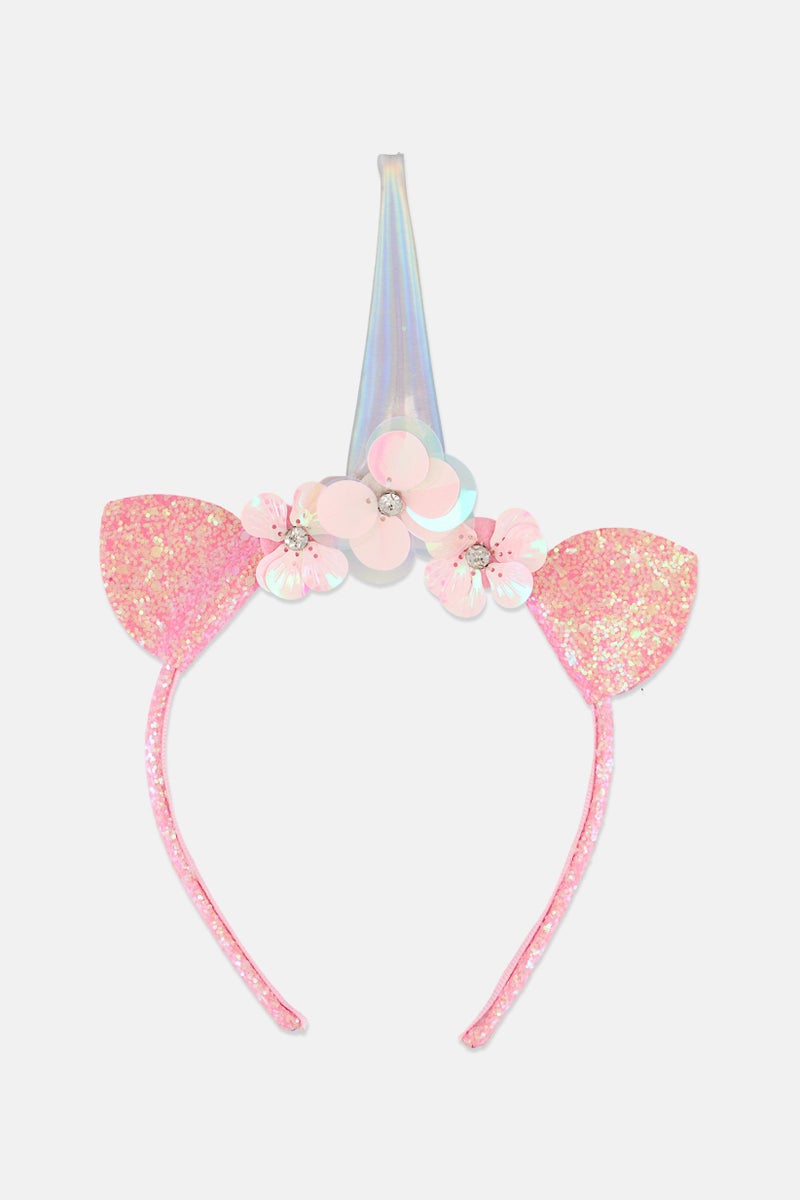 Almar Kids Girl Unicorn Novelty Head Band, Pink - Image 2