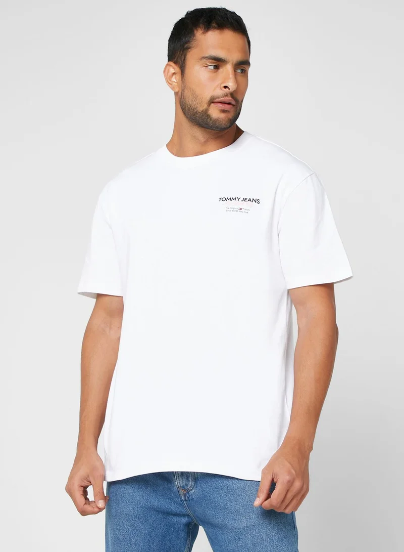 TOMMY JEANS Text Print Crew Neck T-Shirt