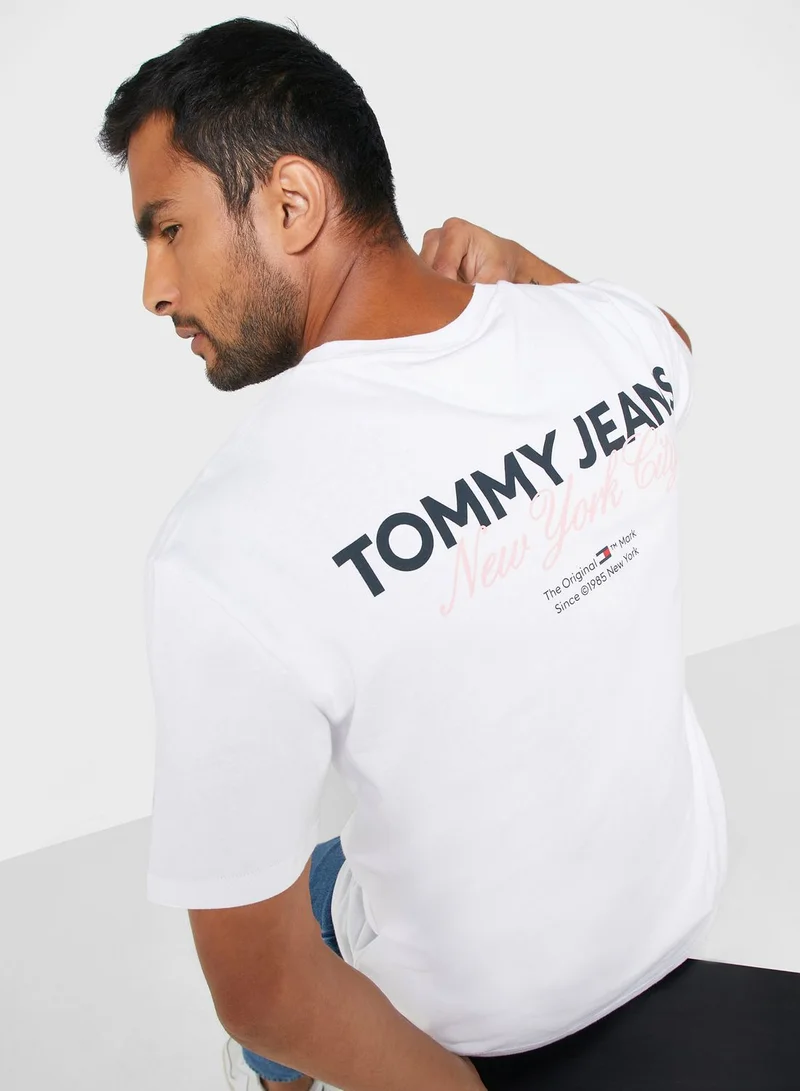 TOMMY JEANS Text Print Crew Neck T-Shirt