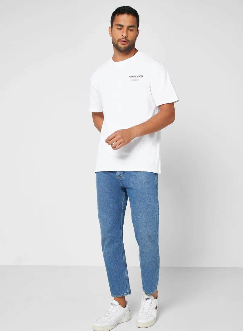 TOMMY JEANS Text Print Crew Neck T-Shirt