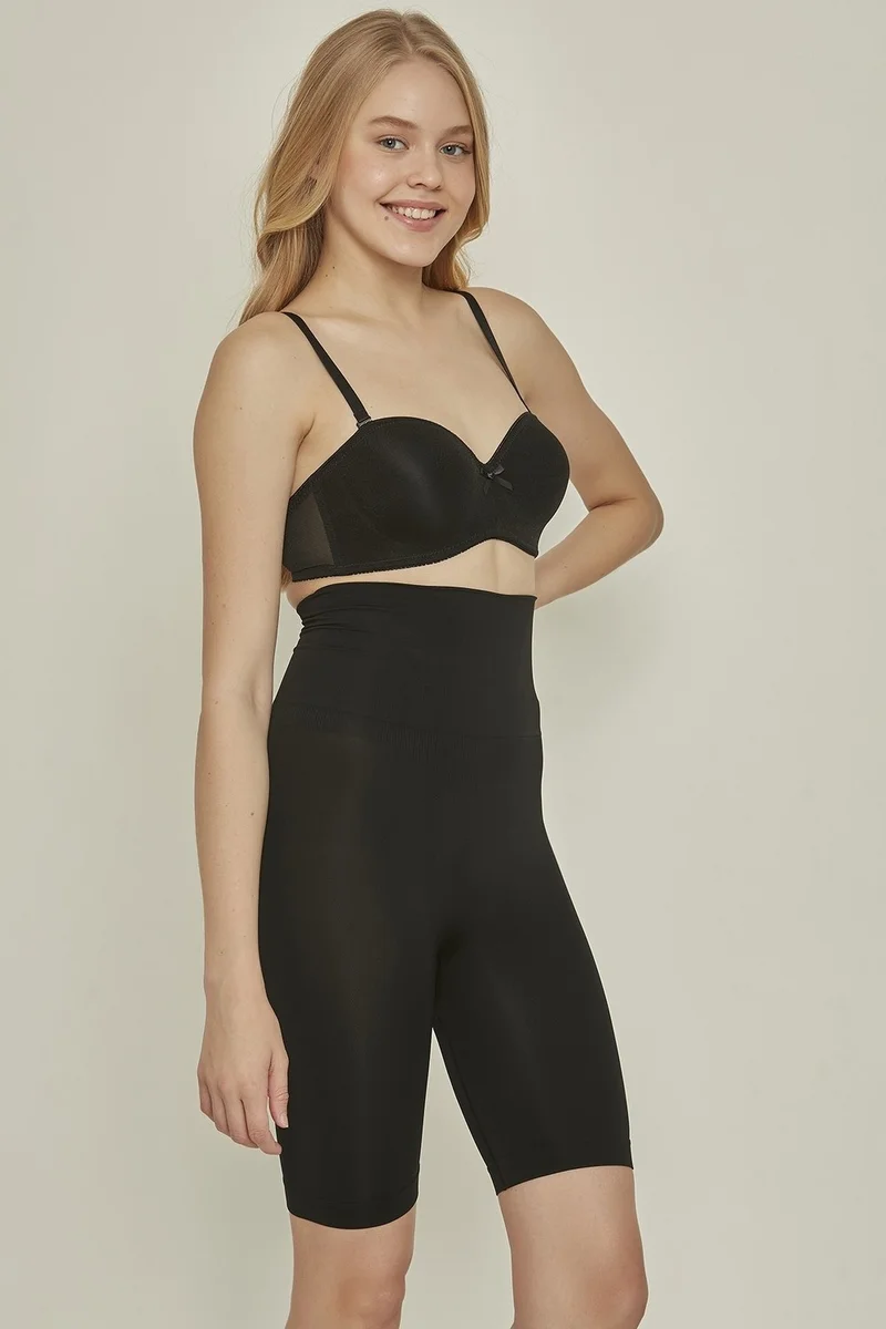 C&city C13200 High Waist Long Leg Corset Black