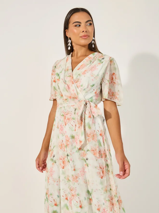 Styli Floral Print Midi Dress