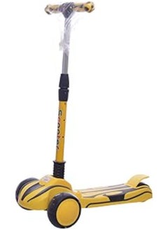 Generic GTG TOYS 3 Wheel Scooter for Kids Big Pedal Foldable Adjustable Height Scooter - Yellow 