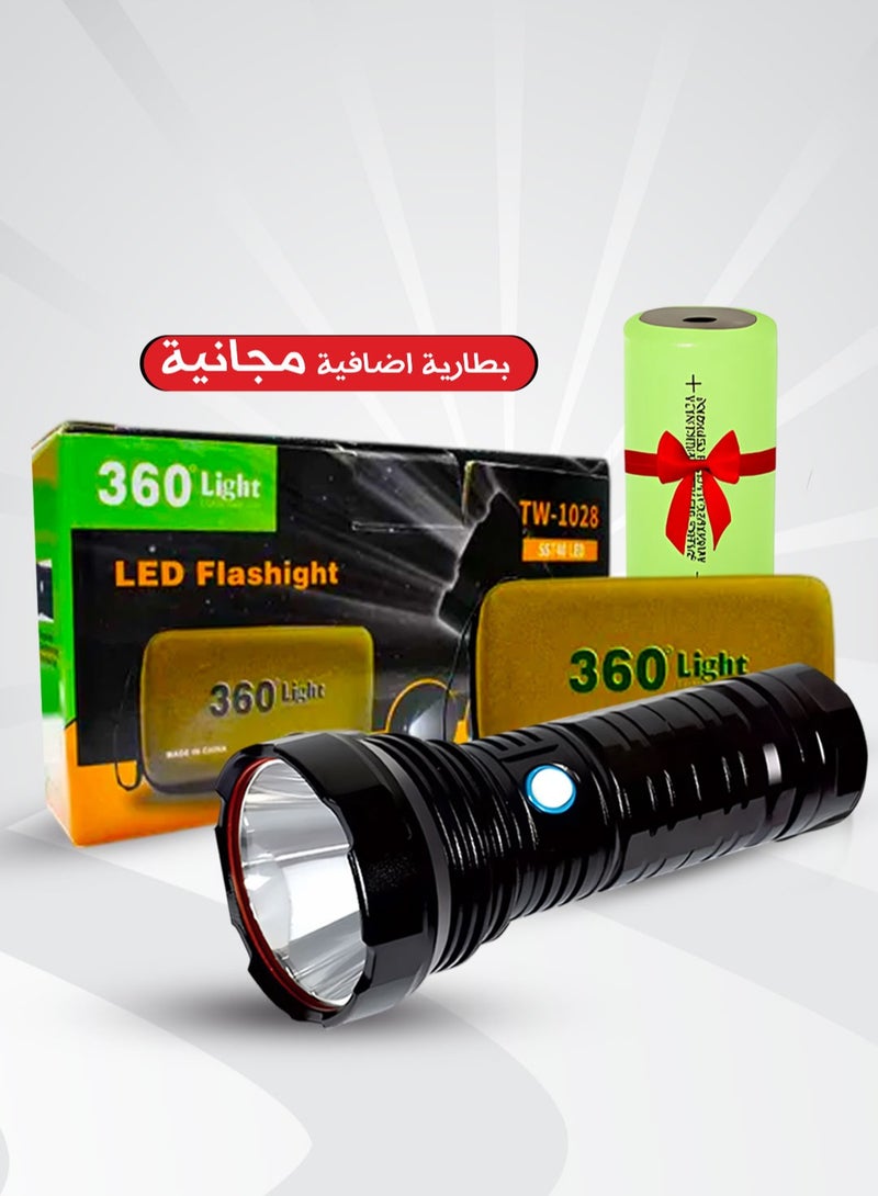 360°Light Rechargeable Tactical Flashlight High Lumens LED Super Bright with 5 Modes Water Resistant Emergency Flashlight - Image 1