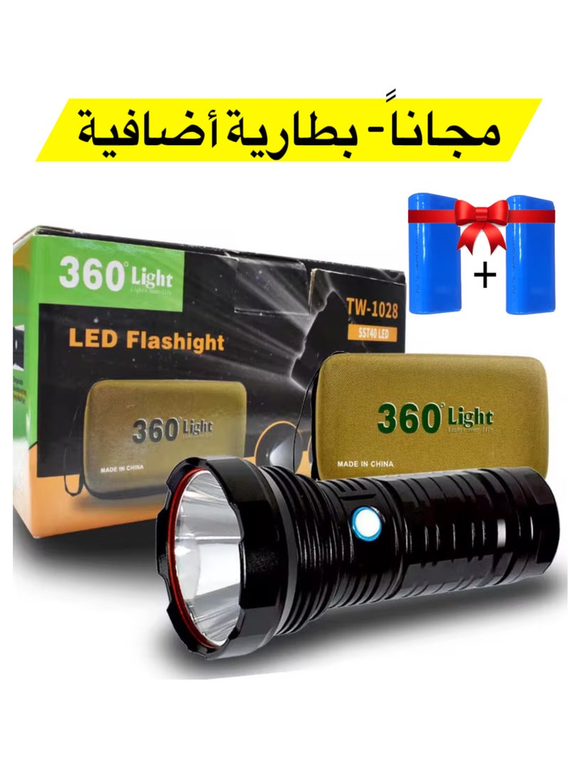 360°Light Rechargeable Tactical Flashlight High Lumens LED Super Bright with 5 Modes Water Resistant Emergency Flashlight - Image 1