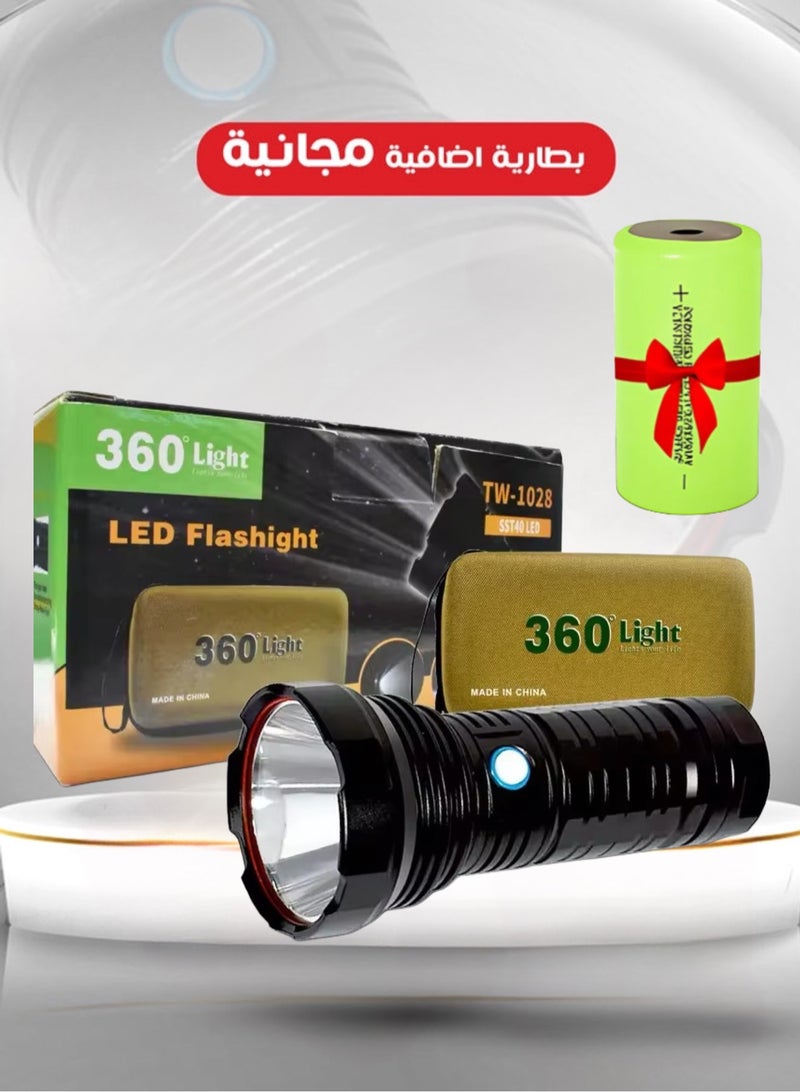 360°Light Rechargeable Tactical Flashlight High Lumens LED Super Bright with 5 Modes Water Resistant Emergency Flashlight - Image 1