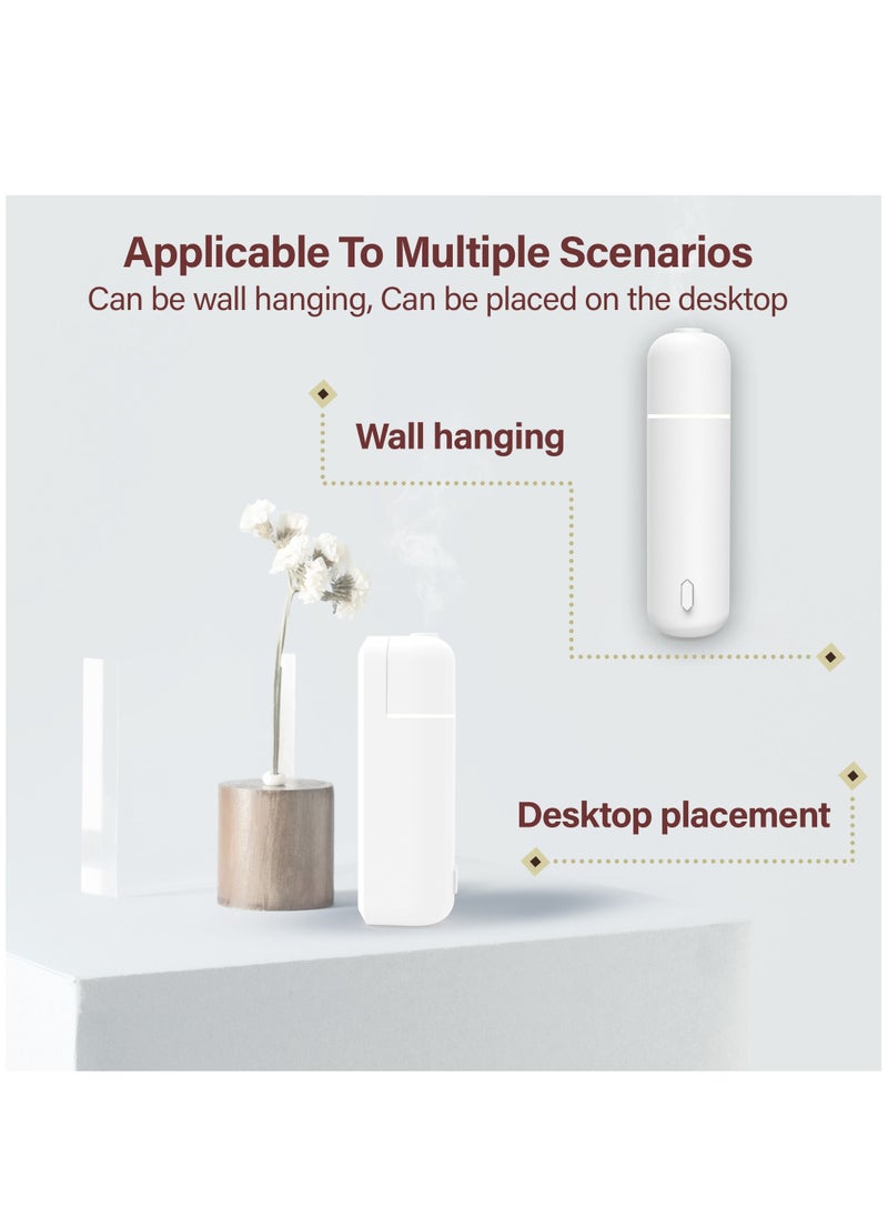 Aldro Aromas Mini Car Aroma Diffuser Kit With 6 pcs 5ml Fragrance Refills Air Humidifier Purifier Aromatherapy Essential Oil Humidifier Diffuser, Multi-Functional, Long Lasting Effect (WHITE)