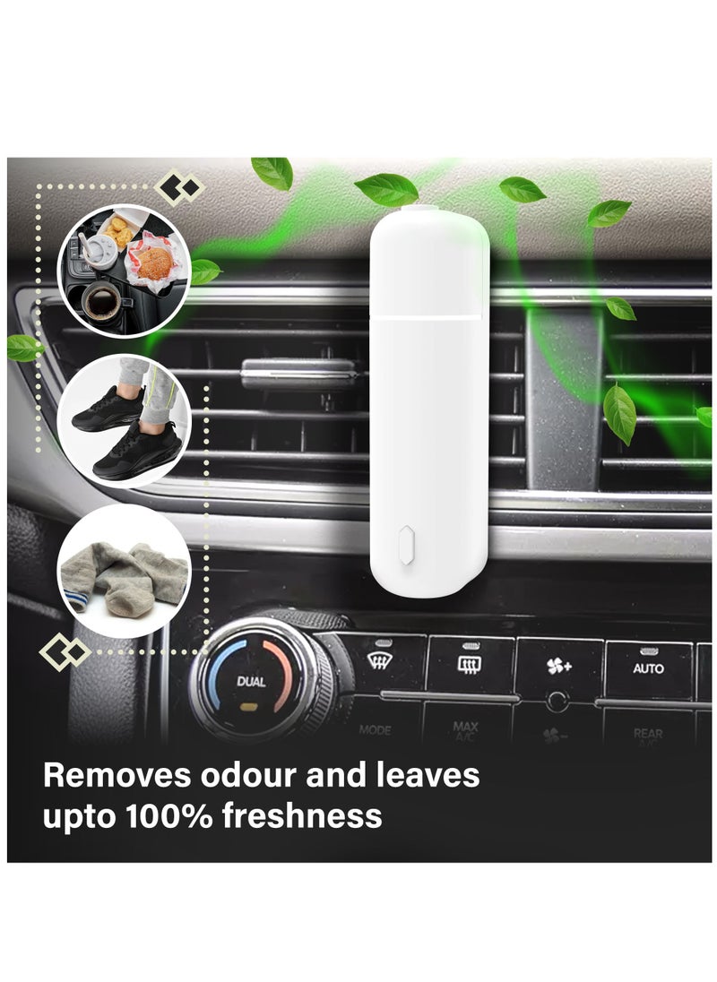 Aldro Aromas Mini Car Aroma Diffuser Kit With 6 pcs 5ml Fragrance Refills Air Humidifier Purifier Aromatherapy Essential Oil Humidifier Diffuser, Multi-Functional, Long Lasting Effect (WHITE)