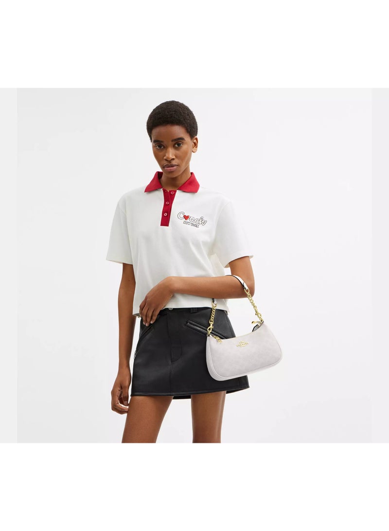 coachoutlet Bag for Ladies classic teri shoulder bag, crossbody bag, handbag Glacier White - Image 2