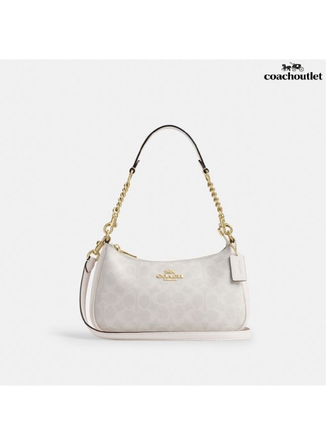 coachoutlet Bag for Ladies classic teri shoulder bag, crossbody bag, handbag Glacier White - Image 1