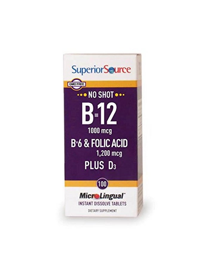 Superior Source No Shot B6B12Folic Acid Plus D Multivitamins Tablet 100 Count  - Image 2