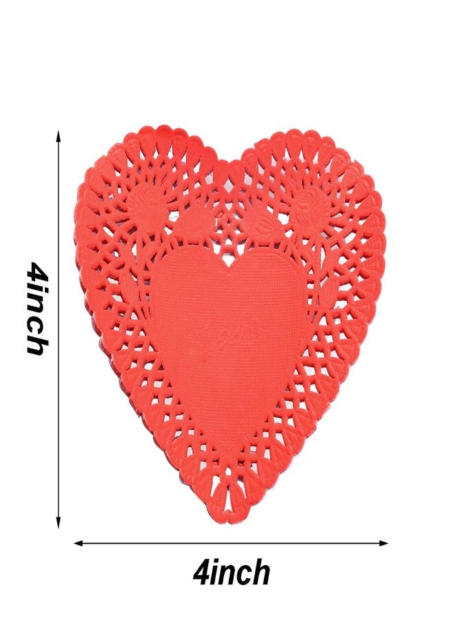 luakesa 4 Inch Mini Valentine Heart Doilies Cutouts Lace Paper with 3 Colors Red, Pink and White for Valentine's Day Party (300 Pieces) - Image 4