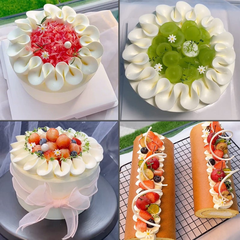 Suuker 3 Pieces Russian Piping Tips Set,V-shaped Wave Cake Decorating Nozzles Tips Piping Kit for Pastry Cupcakes Cakes Cookies Decorating Stainless Steel Kitchen Gadgets - Image 4