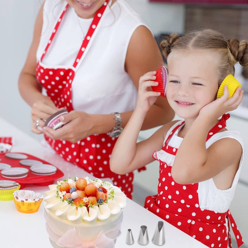 Suuker 3 Pieces Russian Piping Tips Set,V-shaped Wave Cake Decorating Nozzles Tips Piping Kit for Pastry Cupcakes Cakes Cookies Decorating Stainless Steel Kitchen Gadgets - Image 3