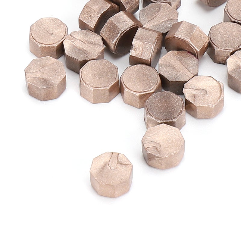 200Pcs Sealing Wax Octagon Seal Pearlescent Suit Bottle Packing for Envelopes Documents Wedding InvitationChampagne Gold - Image 4