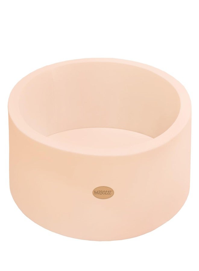 HARBOLLE Baby Ball Pit 35.4" Soft Round Memory Foam Ball Pits NOT Included Balls Indoor Outdoor Playpen for Babies Toddlers Kids Great Gift for Girls Boys, Beige - Image 1