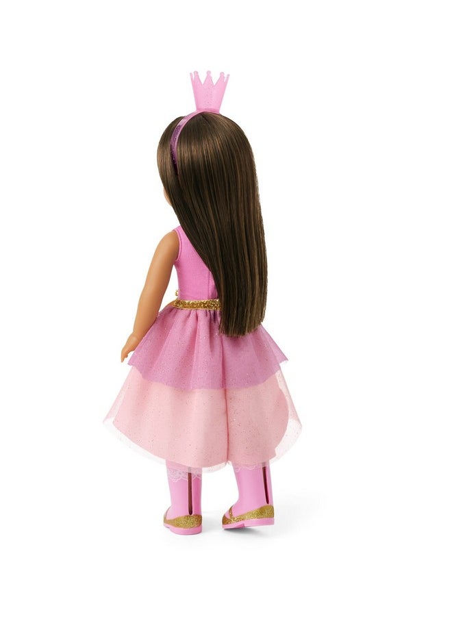 American Girl - Welliewishers Ashlyn 14.5Inch Doll With Brown Eyes, Freckled Cheeks, Long Brown Hair, Petalpink Leotard, Detachable Pink Glitter Skirt, Ages 4+ - Image 1
