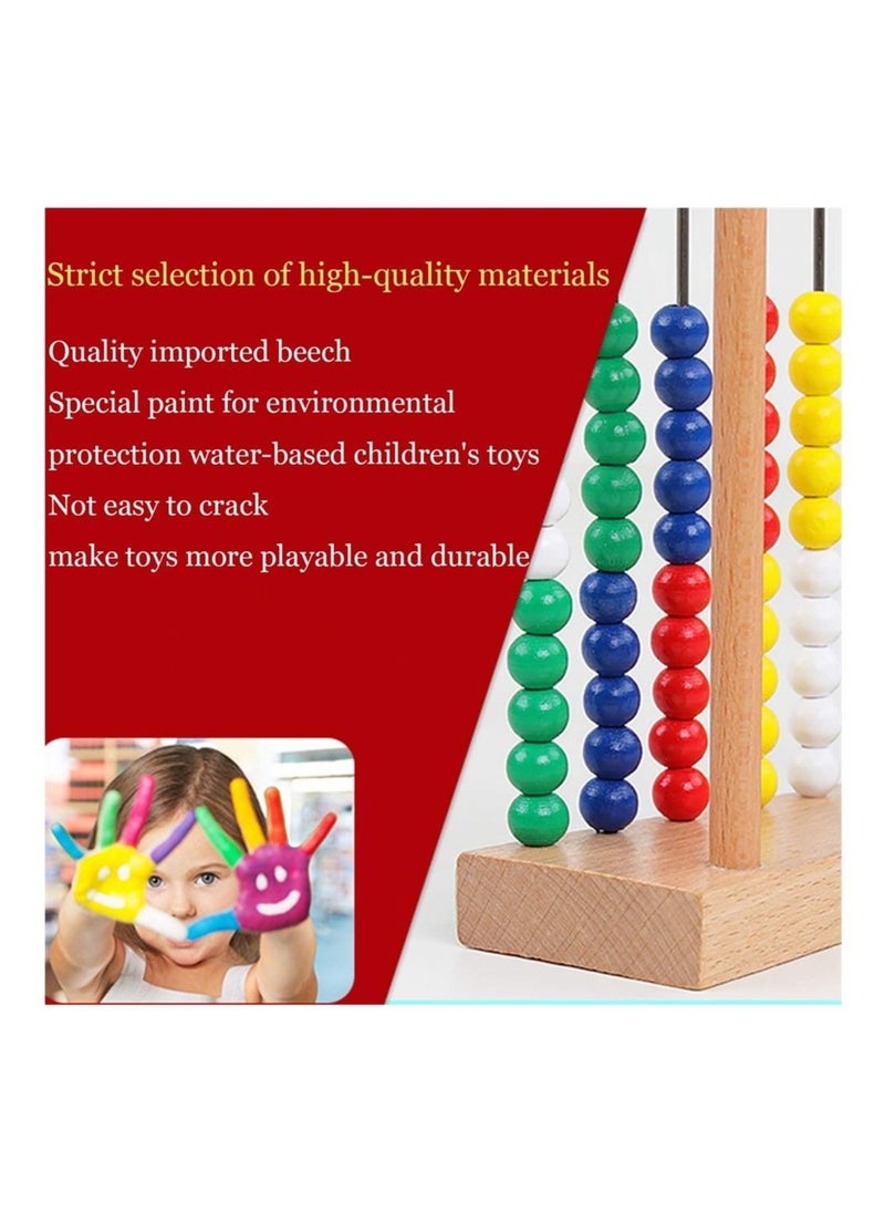 Wooden Abacus Abacus for Kids Math Preschool Number Learning Classic Wooden Toy Developmental Toy Wooden Beads 8 Extension Activities Great Gift Toddler Girls and Boys  - Image 3
