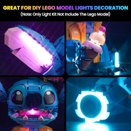 Hilighting Upgraded Led Light Kit Compatible with Lego 43249 Stitch Toy Building Set Remote Control Version Compatible with Lego 43249 Model Not Included - Image 5