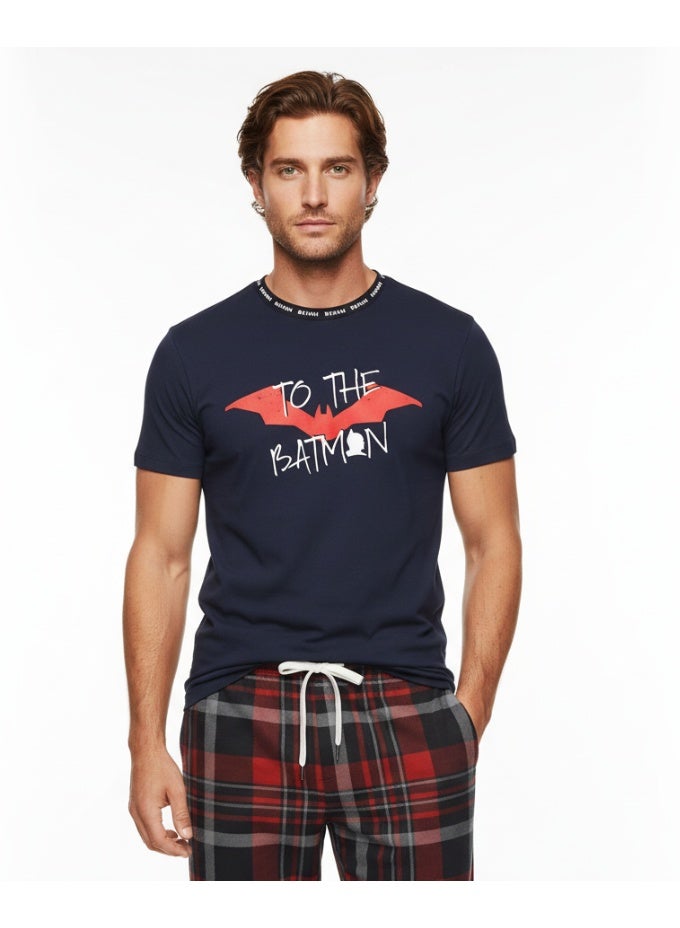Batman PAJAMA SET MENS BATMAN SS TOP + WOVEN - Image 1
