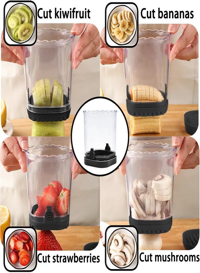 Hendiy Strawberry Slicer with Stainless Blades | Egg & Fruit Slicer Cup for Banana, Cucumber, Mushroom | ABS Detachable Kitchen Gadget - Precision Berry Cutter Tool (Black, 1-Pack) - Image 3