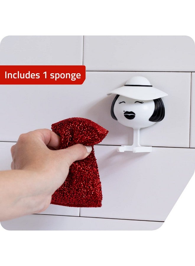 PELEG DESIGN Mrs. Sponge Kitchen Sponge Holder - Plastic Dish Sponge Holder For Kitchen Sink, Dries All Types Of Sponges - Kitchen Sink Organizer, Decor, And Unique Gift Idea - Sponge Included - Image 4