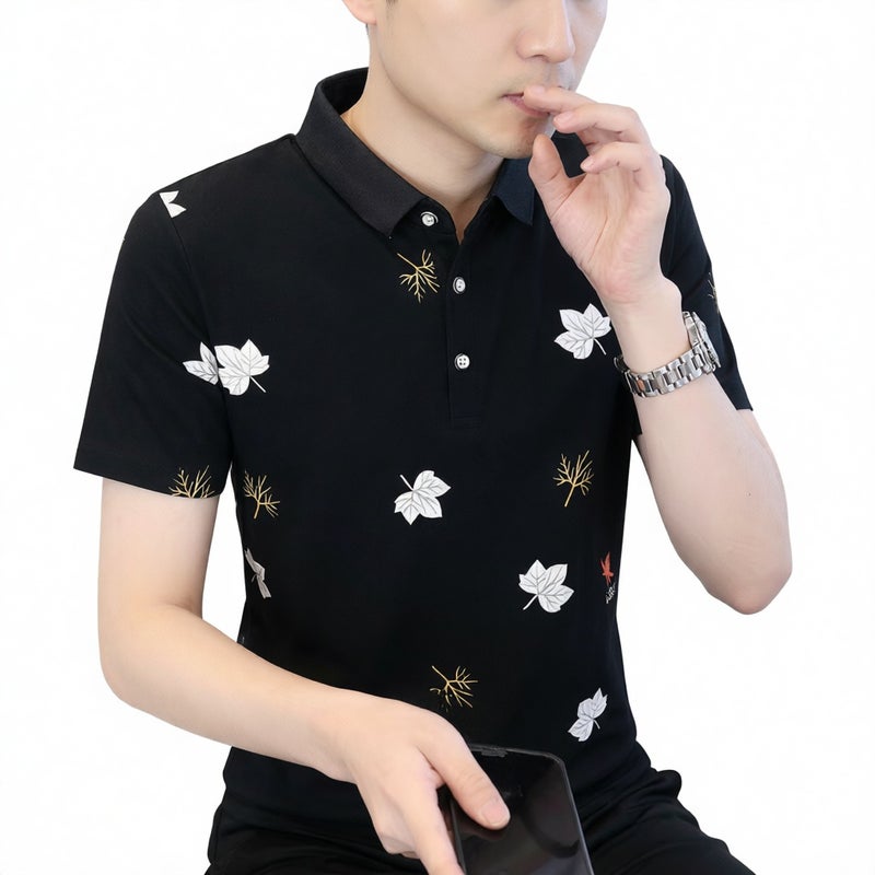 Men's Short Sleeve Polo Shirt Casual Summer Top - Image 1