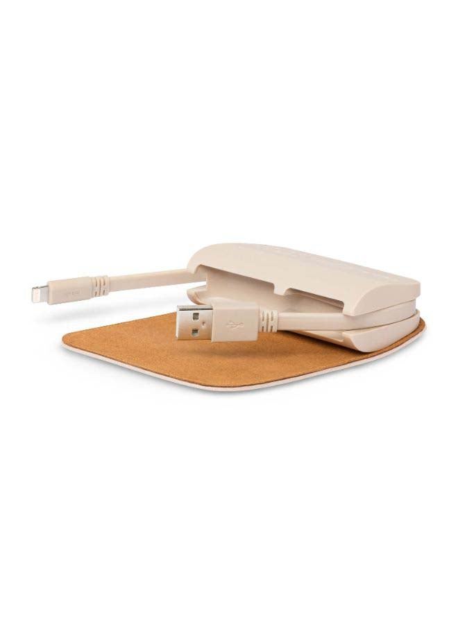 موشي بطارية آيونجو محمولة مع كابلات USB-A ولايتنينج مدمجة 5000 mAh أبيض عاجي - Image 2