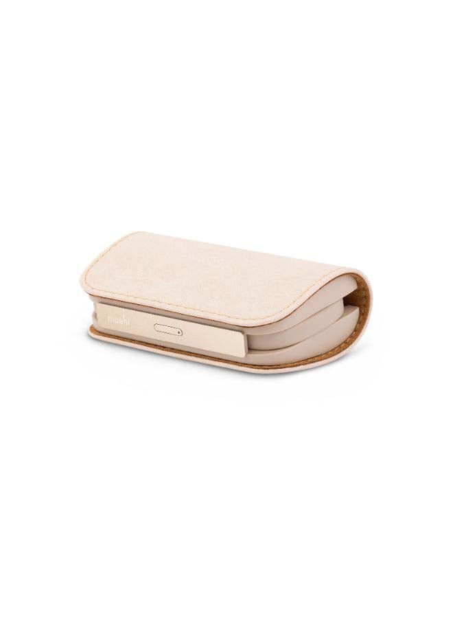 موشي بطارية آيونجو محمولة مع كابلات USB-A ولايتنينج مدمجة 5000 mAh أبيض عاجي - Image 1