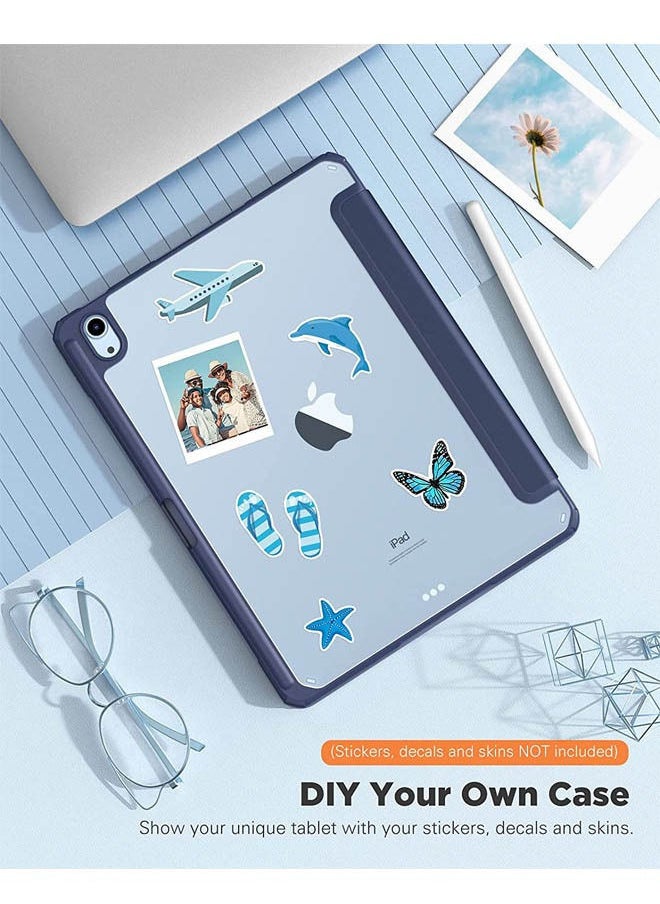 Rock Pow - Case for iPad Air 11 inch M3 2025/Case for iPad Air 11 inch M2 2024 and iPad Air5 10.9 inch 2022/Air4 10.9 inch 2020 Gen with Pencil Holder Clear Transparent Slim Stand Auto Wake/Sleep,Cover for air 5th/air 4th 10.9inch 2022/2020,air 6th/air 7th 11inch 2025/2024 - Image 1