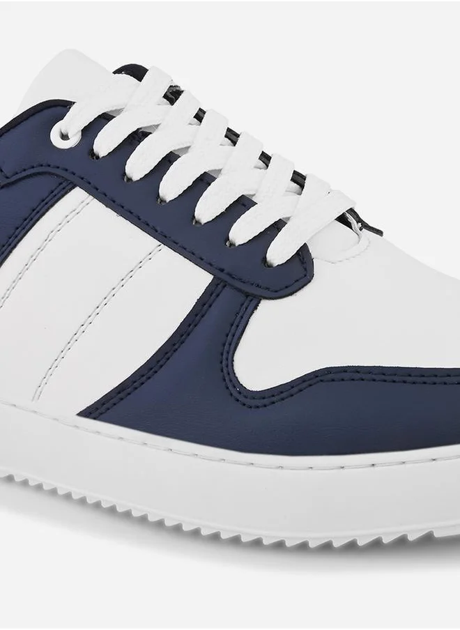 Styli Color Block Lace Up Basket Sneakers