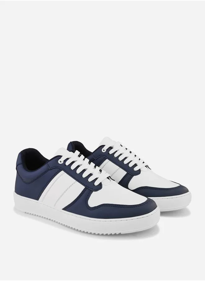 Styli Color Block Lace Up Basket Sneakers
