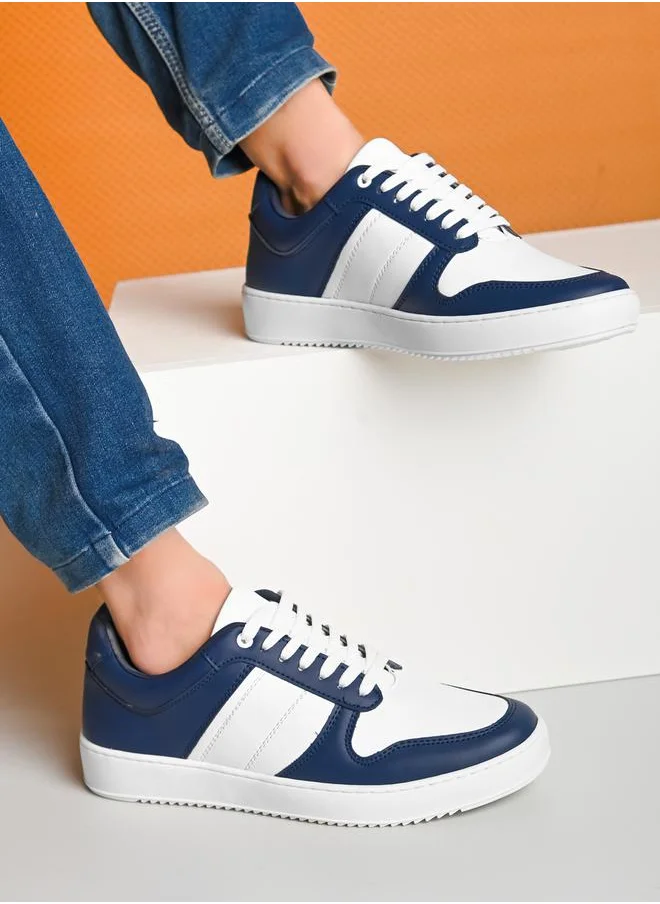 Styli Color Block Lace Up Basket Sneakers