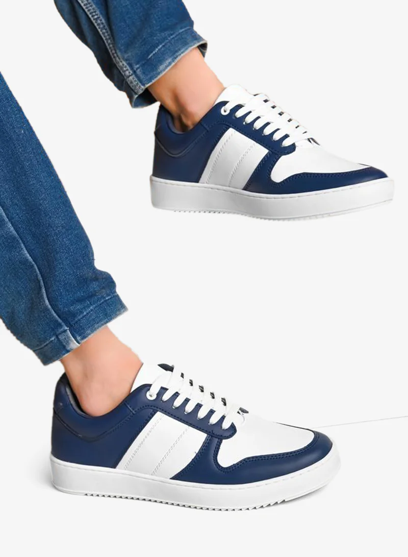 Styli Active Color Block Lace Up Basket Sneakers