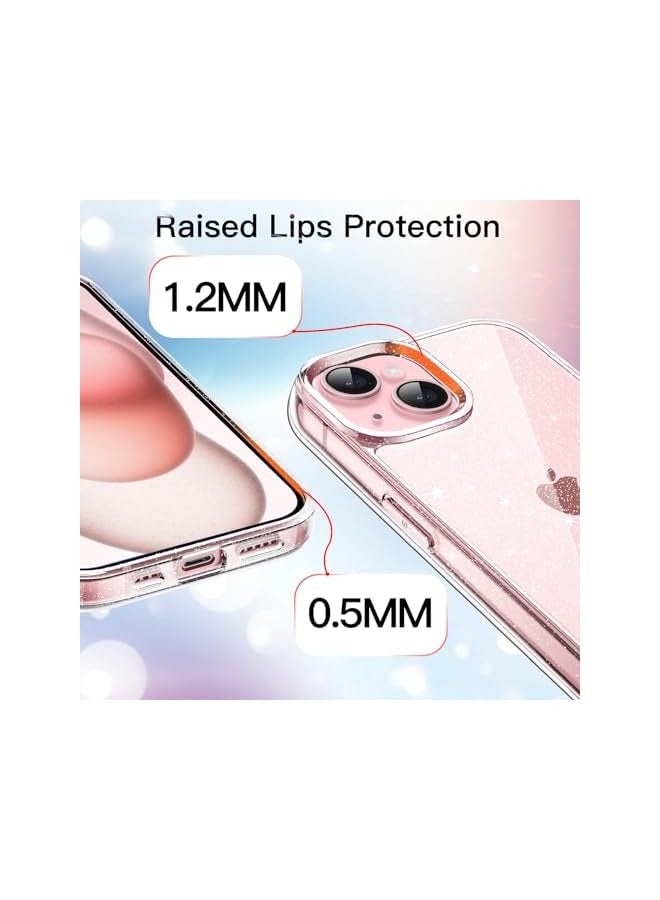 JETech Glitter Case for iPhone 15 6.1-Inch, Bling Sparkle Shockproof Phone Bumper Cover, Cute Sparkly for Women and Girls (Clear) - Image 4
