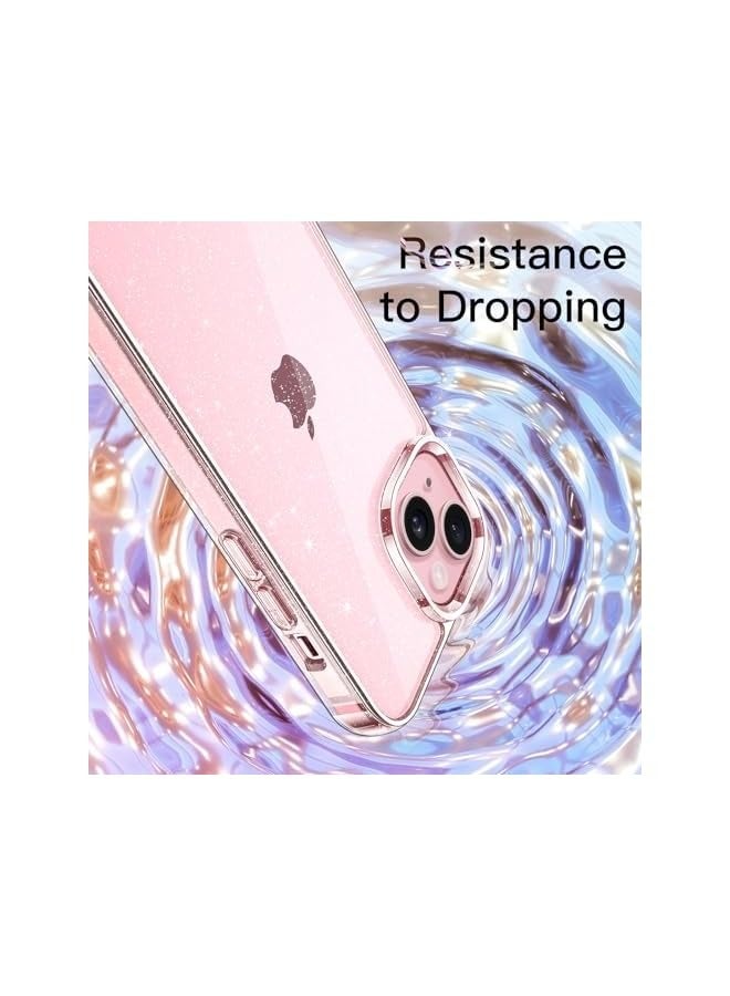 JETech Glitter Case for iPhone 15 6.1-Inch, Bling Sparkle Shockproof Phone Bumper Cover, Cute Sparkly for Women and Girls (Clear) - Image 5