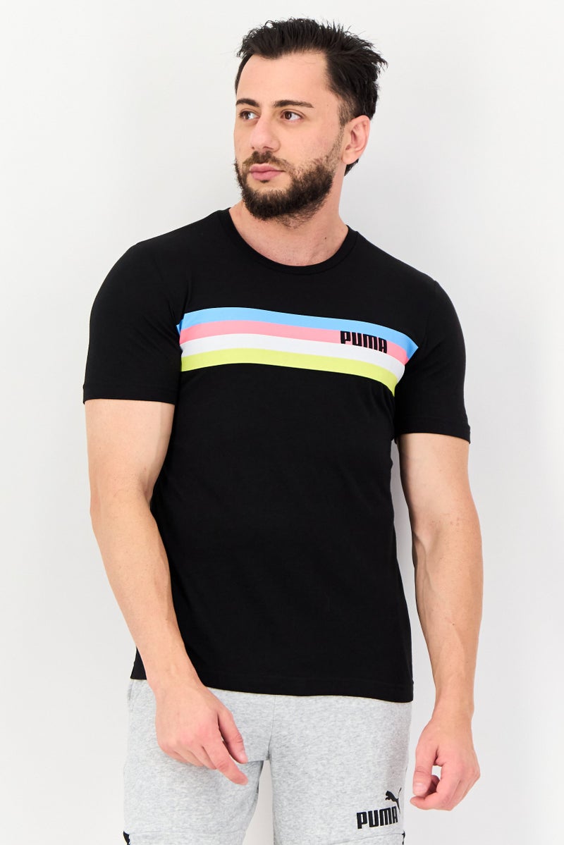 PUMA تي شيرت رياضي للرجال بأكمام قصيرة مناسب في الهواء الطلق، أسود - Image 1