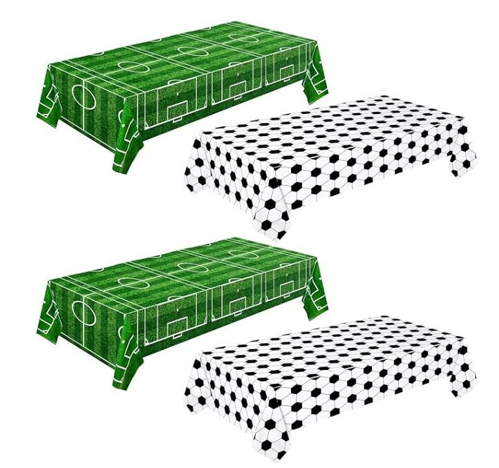 FIFA Themed Disposable Plastic Table Cover, Pack of 4, 54x108 Inches